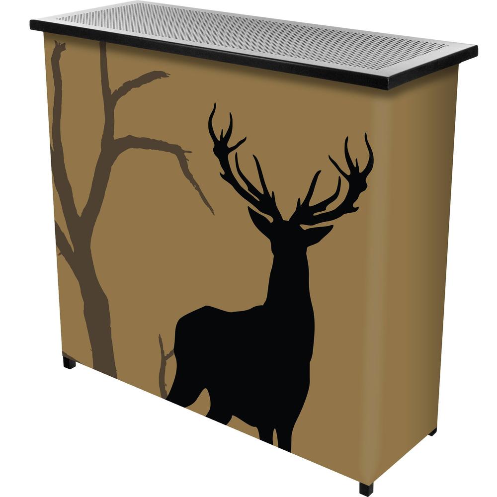 Trademark Global Hunting Deer 2 Shelf Portable Bar With Case