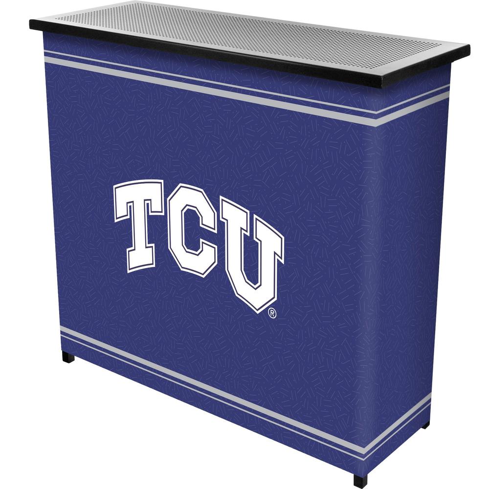 Trademark Global Texas Christian University 2 Shelf Portable Bar With Case
