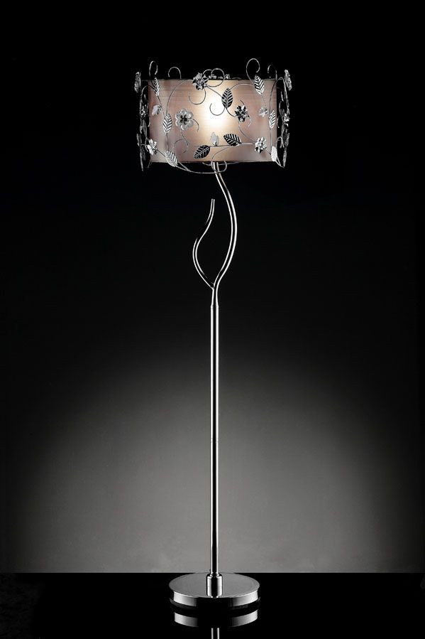Ore International 62"H SILVER CRYSTAL FLOOR LAMP