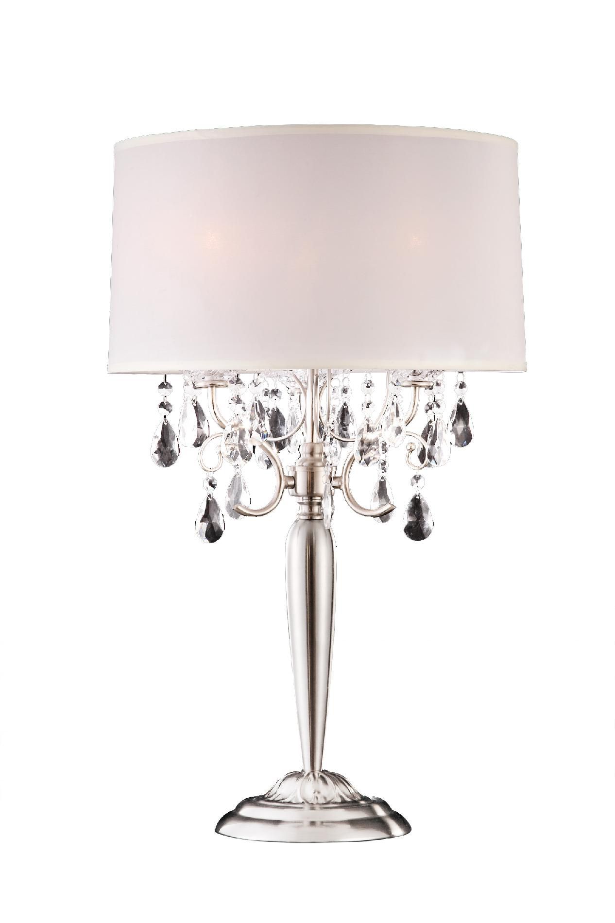 Ore International 29.5"H CRYSTAL SILVER TABLE LAMP