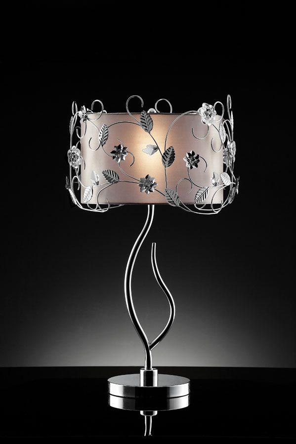 Ore International 34"H SILVER CRYSTAL TABLE LAMP