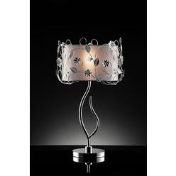 Ore International K-5121T Crystal Table Lamp, 34", Silver