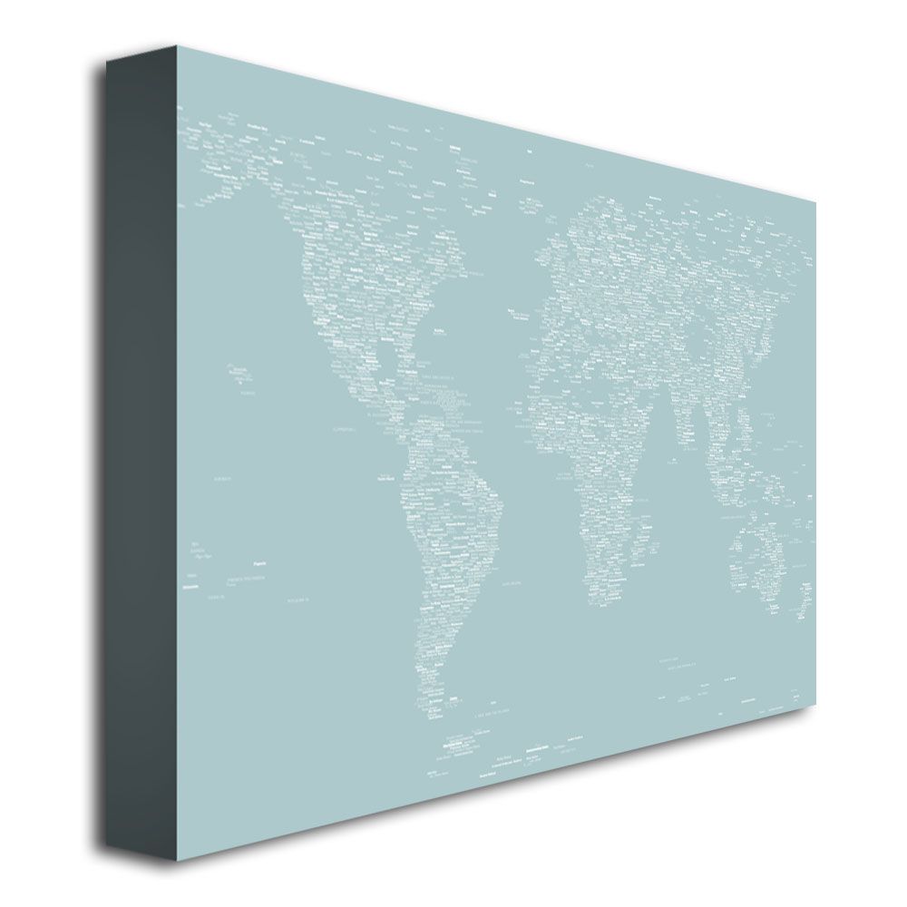 Trademark Global Michael Tompsett 'Font World Map V' Canvas Art