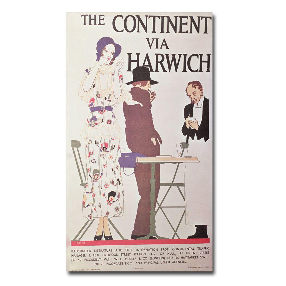 Trademark Global 14x24 inches Reginald Higgins "The Continent via Harwich"
