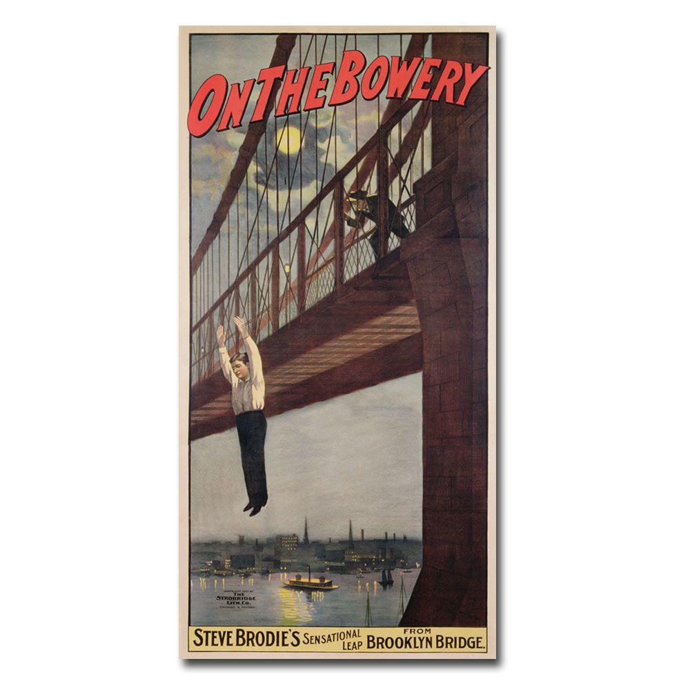 Trademark Global 16x32 inches "Steve Brodie's Leap from the Brooklyn Bridge"