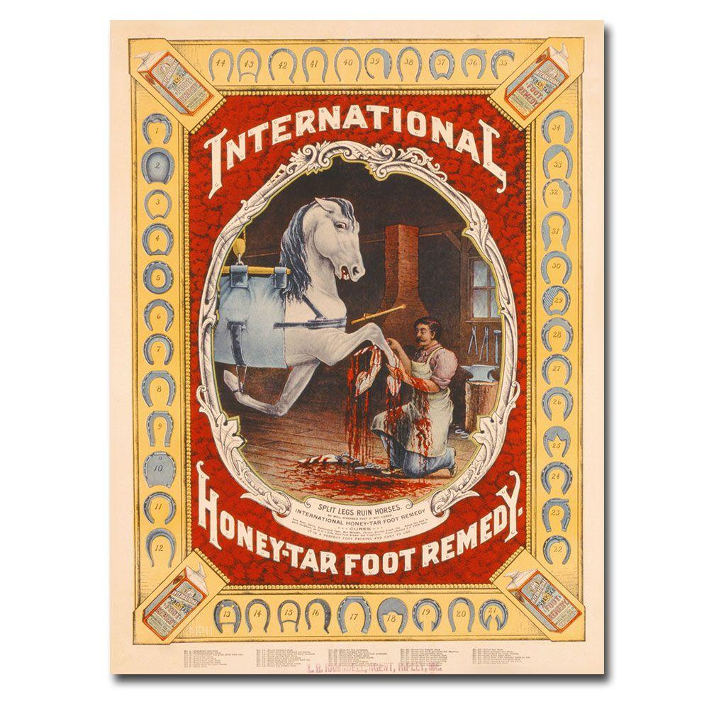 Trademark Global 24x32 inches "Honey Tar Foot Remedy for Horses  1890"
