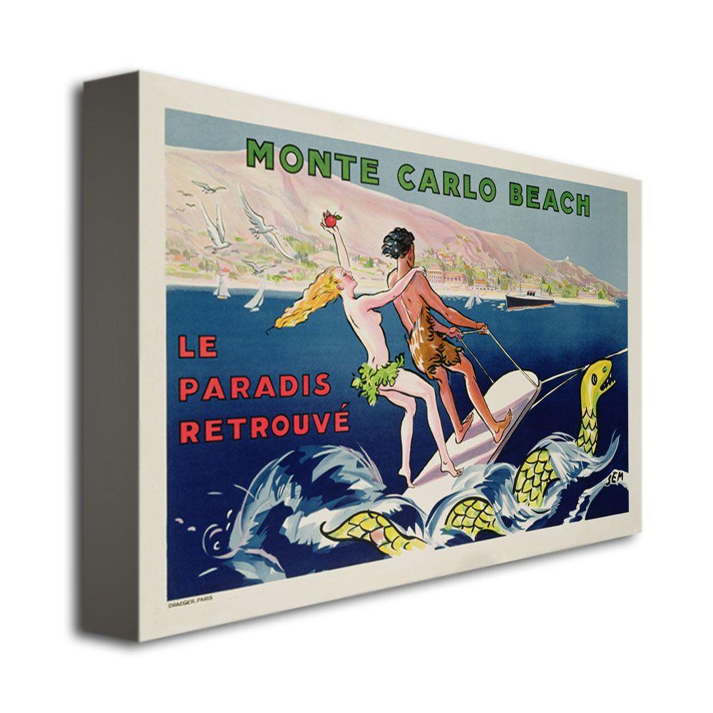 Trademark Global 16x24 inches Georges Goursat "Monte Carlo Beach  1932"