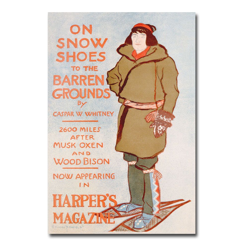 Trademark Global 22x32 inches Caspar Whitney "On Snow Shoes  1899"