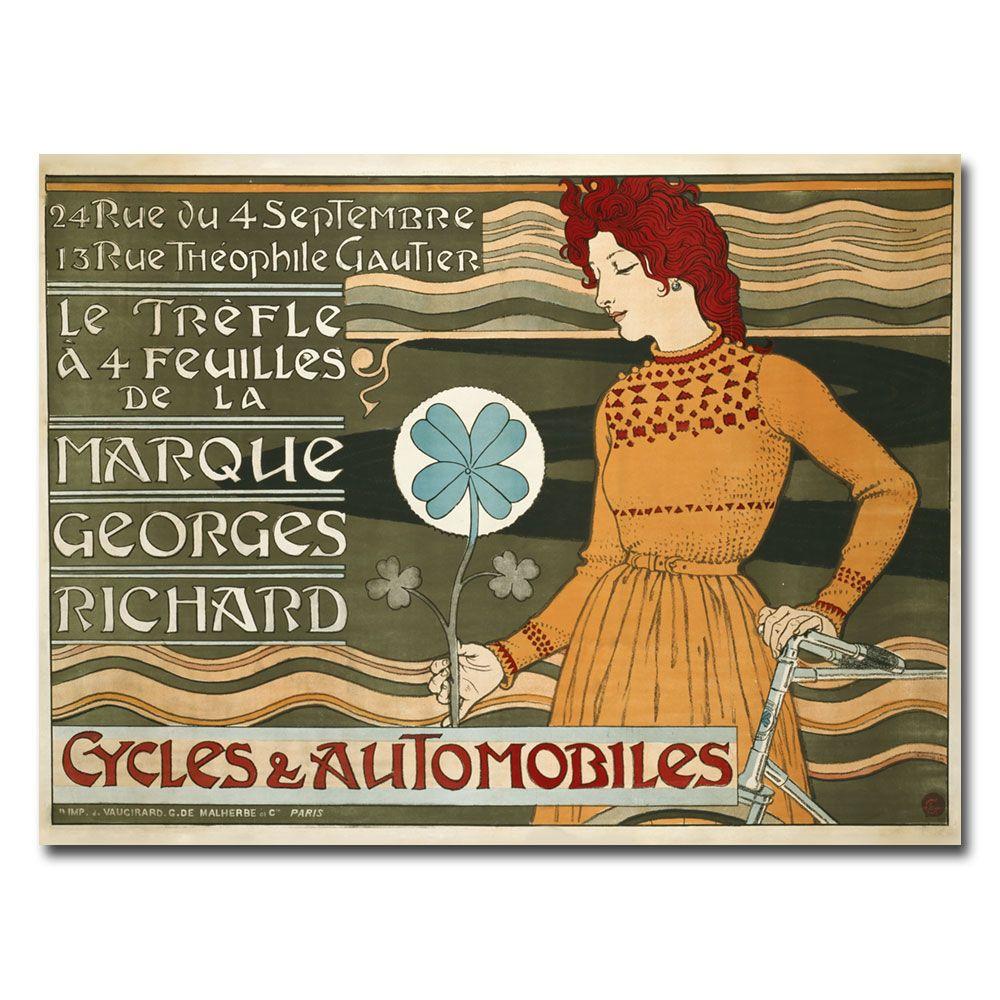 Trademark Global 35x47 inches Eugene Grasset "Geroges-Richards Bycicles & Cars"