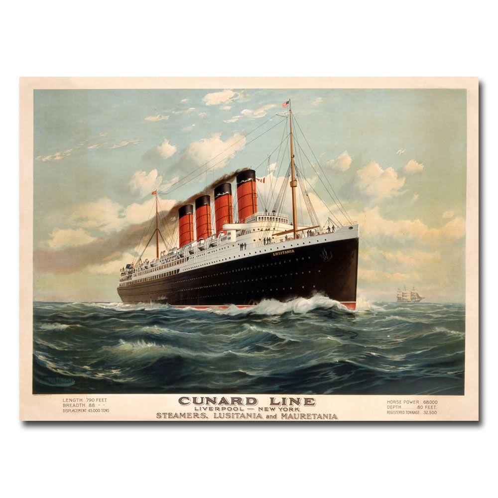 Trademark Global 18x24 inches Fred Pansing "Cunard Line  1908"
