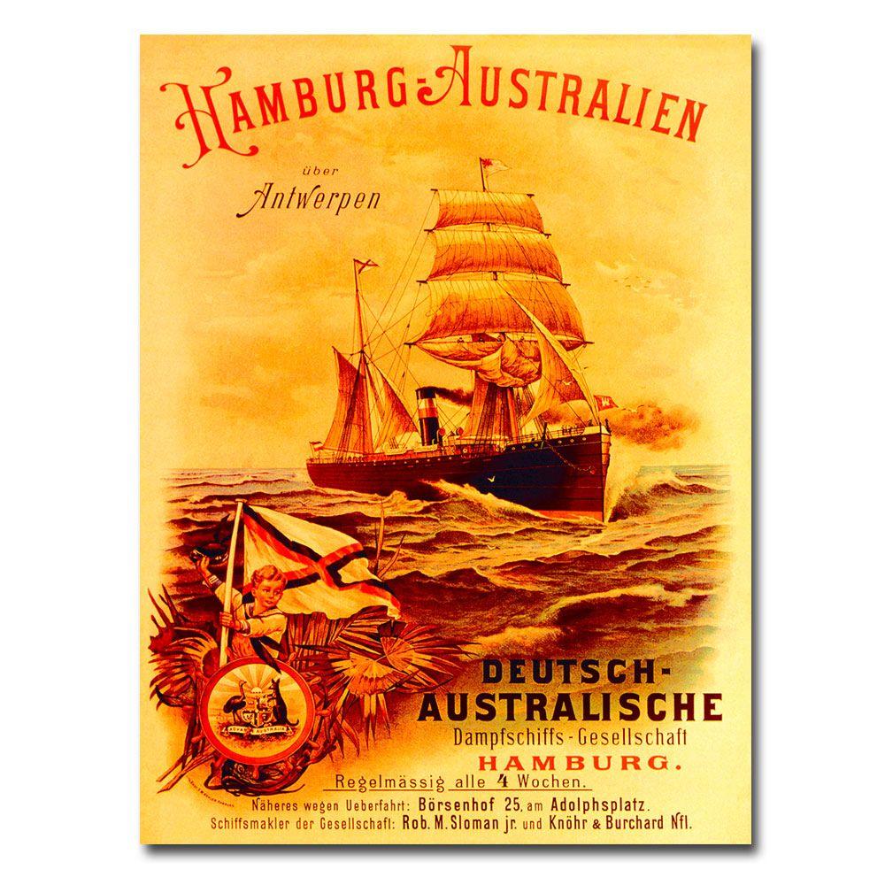 Trademark Global 18x24 inches "Hamburg-Australia  1889"
