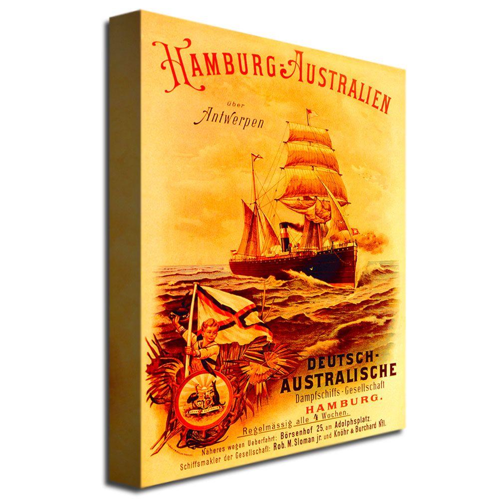Trademark Global 18x24 inches "Hamburg-Australia  1889"