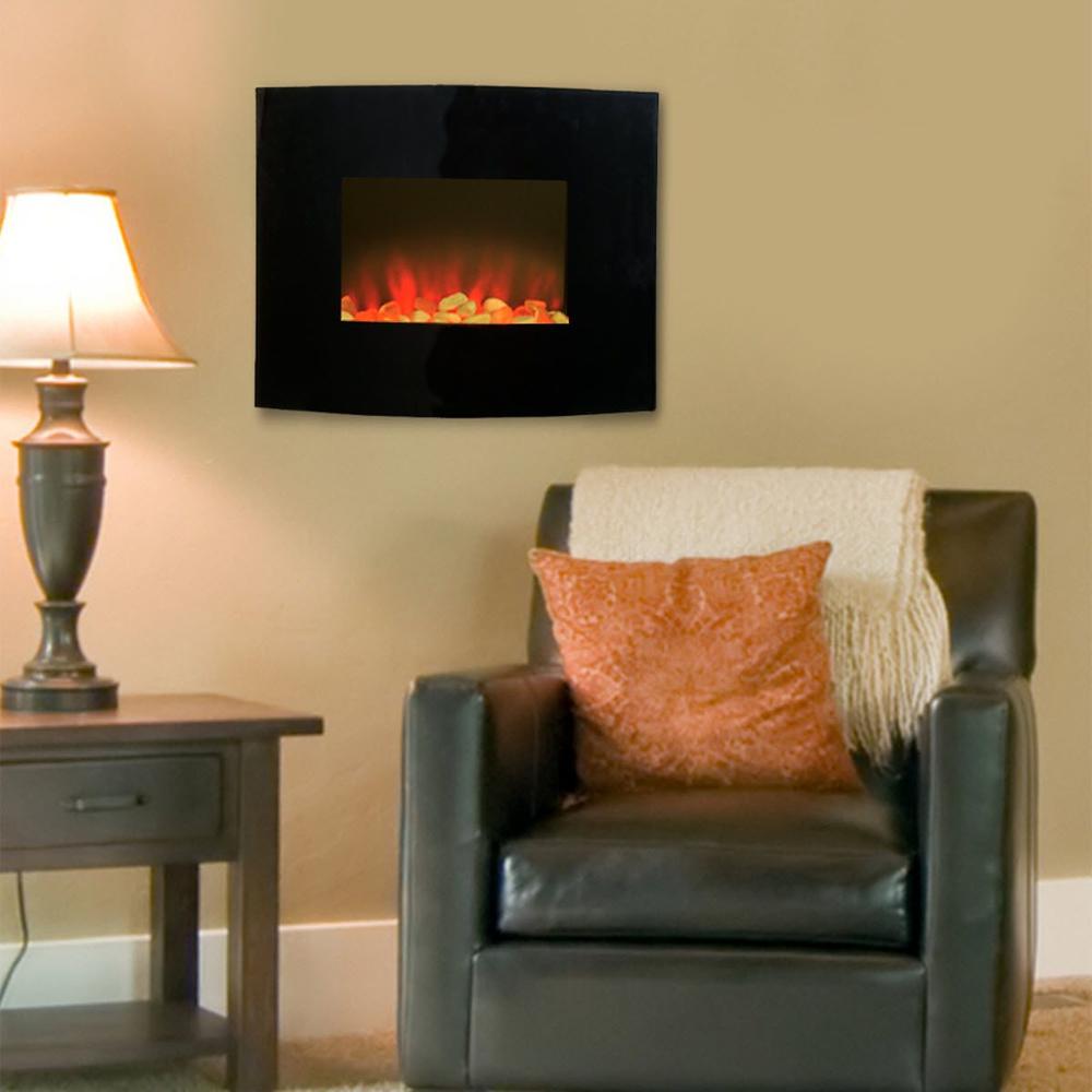 Comfort Earth Kensington 25"  Wall-Mount Electric Fireplace with Remote Control - Black