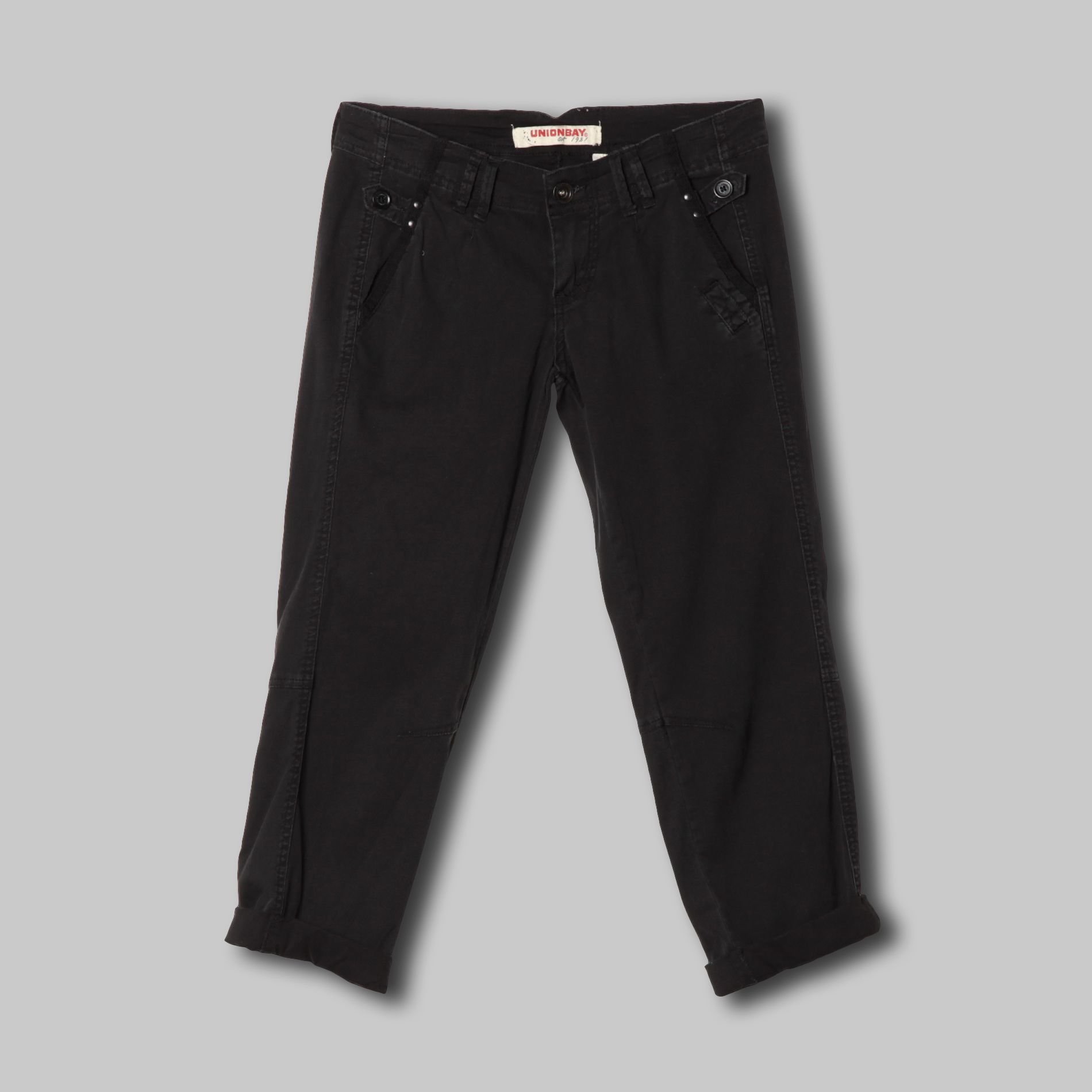 Unionbay Junior&#8217;s Pants Ankle Non-Denim Cuffed Slanted Pockets