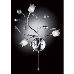 Ore International K-5117S 19-Inch Lily Crystal Collection Sconce, Silver