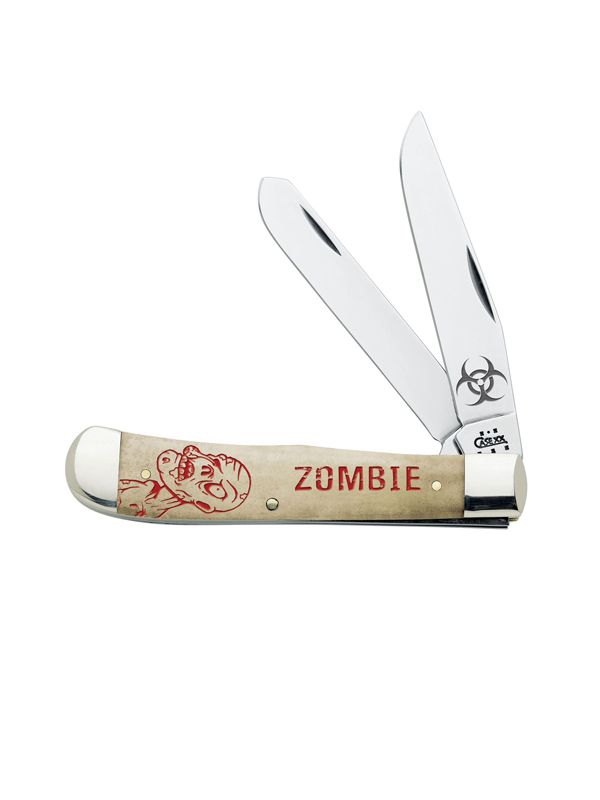 Case Knives Cutlery Zombie Trapper Knife with Skull