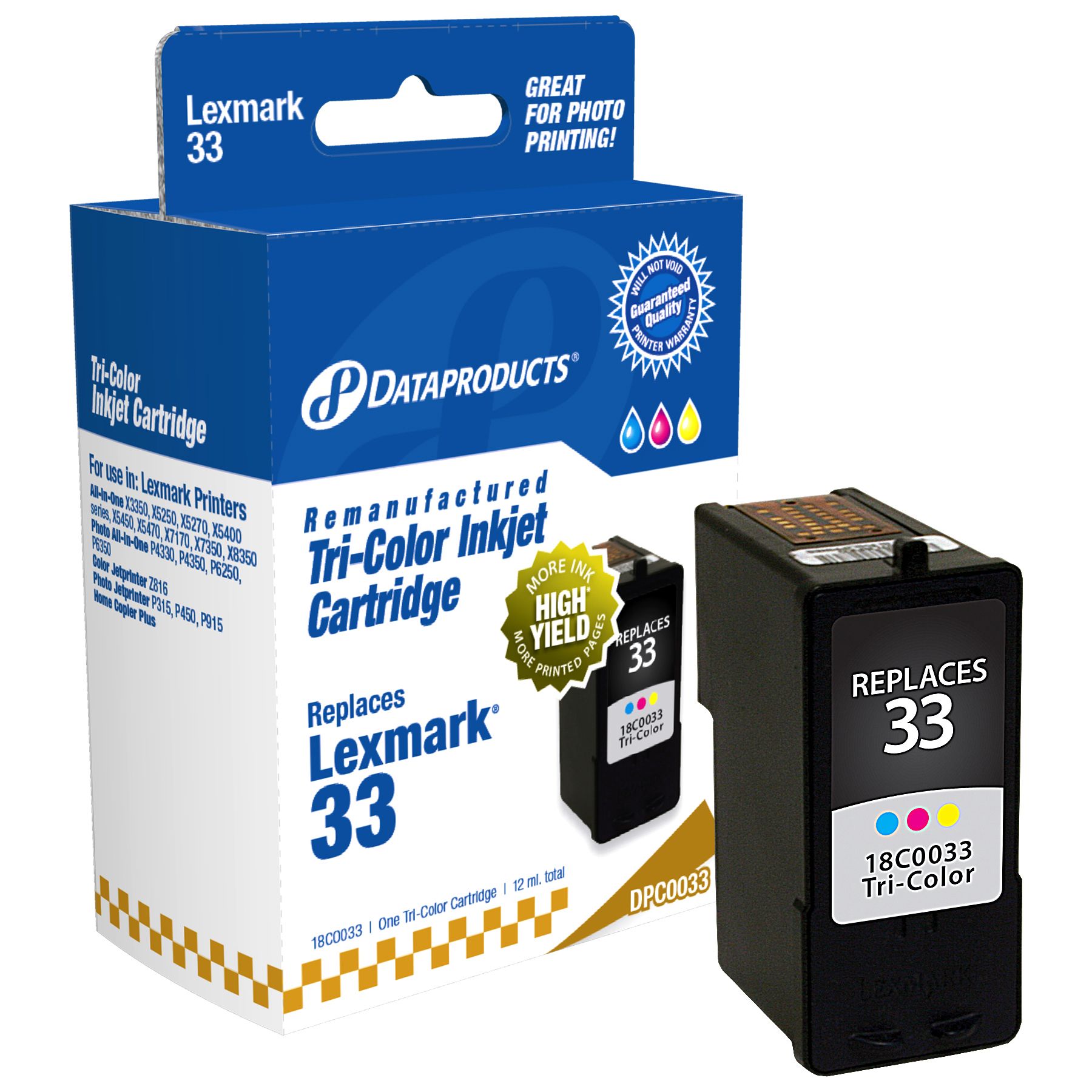 Dataproducts DPC0033 Remanufactured Inkjet Cartridge for Lexmark 33