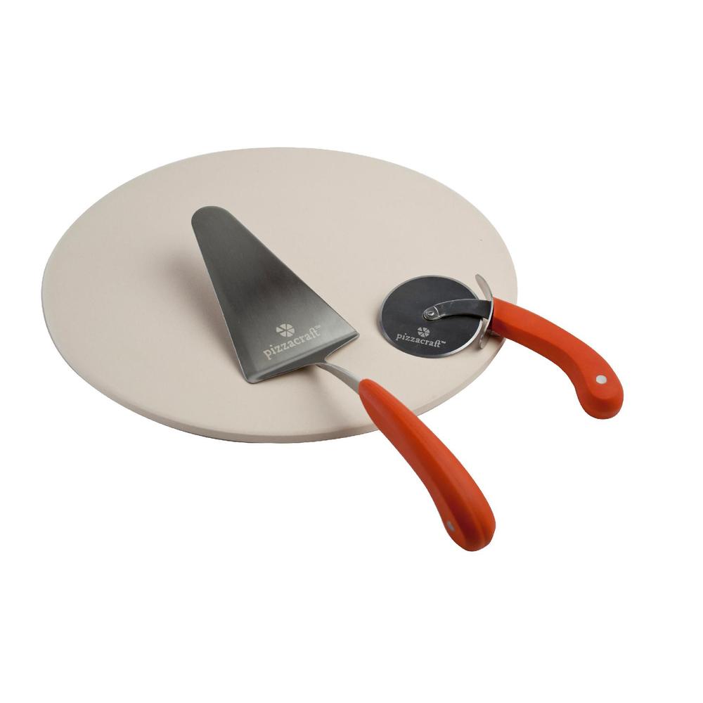 Pizzacraft Round Pizza Stone with Cutter & Server / 3PC Set