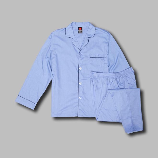 Hanes Men’s Pajama Set Woven Long Sleeve