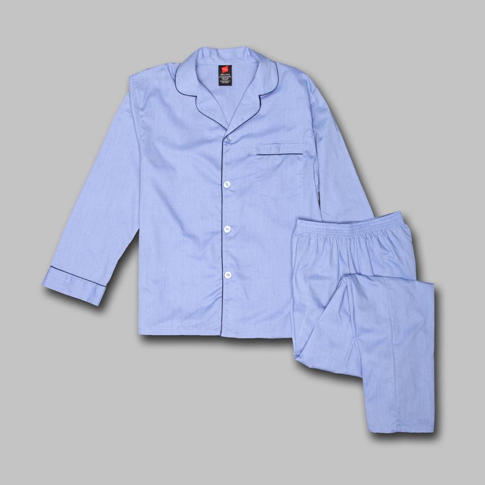 Hanes Men&#8217;s Pajama Set Woven Long Sleeve