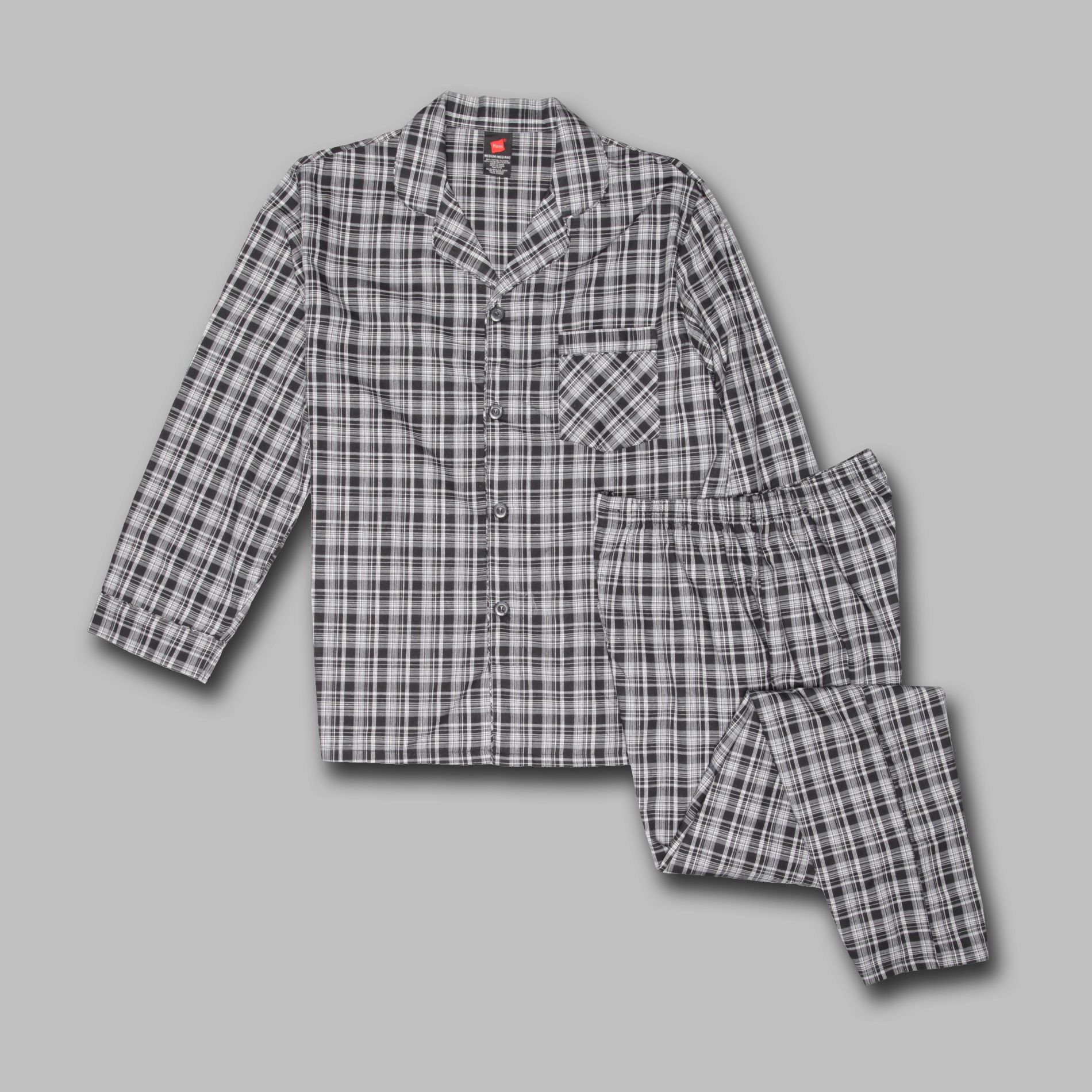 Hanes Men&#8217;s Big & Tall Pajama Set Woven Long Sleeve