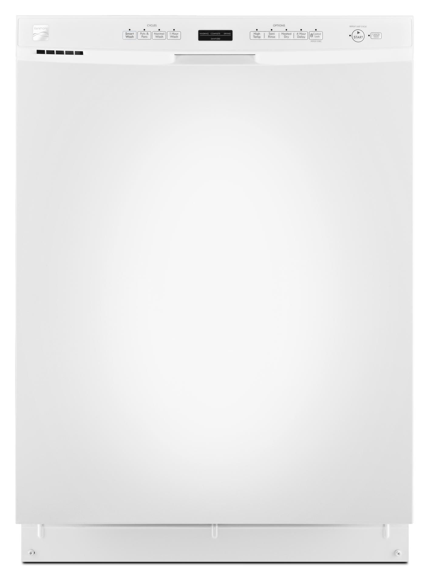 Kenmore 24″ Builtin Dishwasher W/ Stainless Steel Tub White Yakinyx