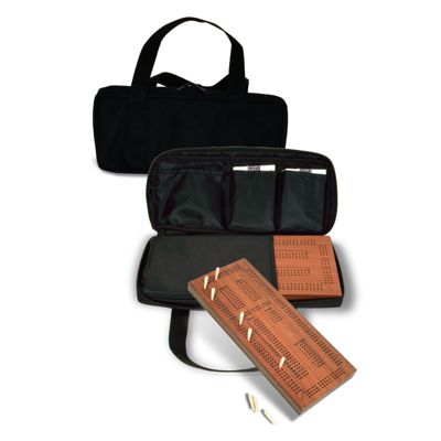 Sterling Games Traveling Triple Track Cribbage with Carrying Case