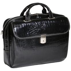 Siamod MONTEROSSO | SETTEMBRE | 15" Leather Medium Ladies Laptop Briefcase - Black