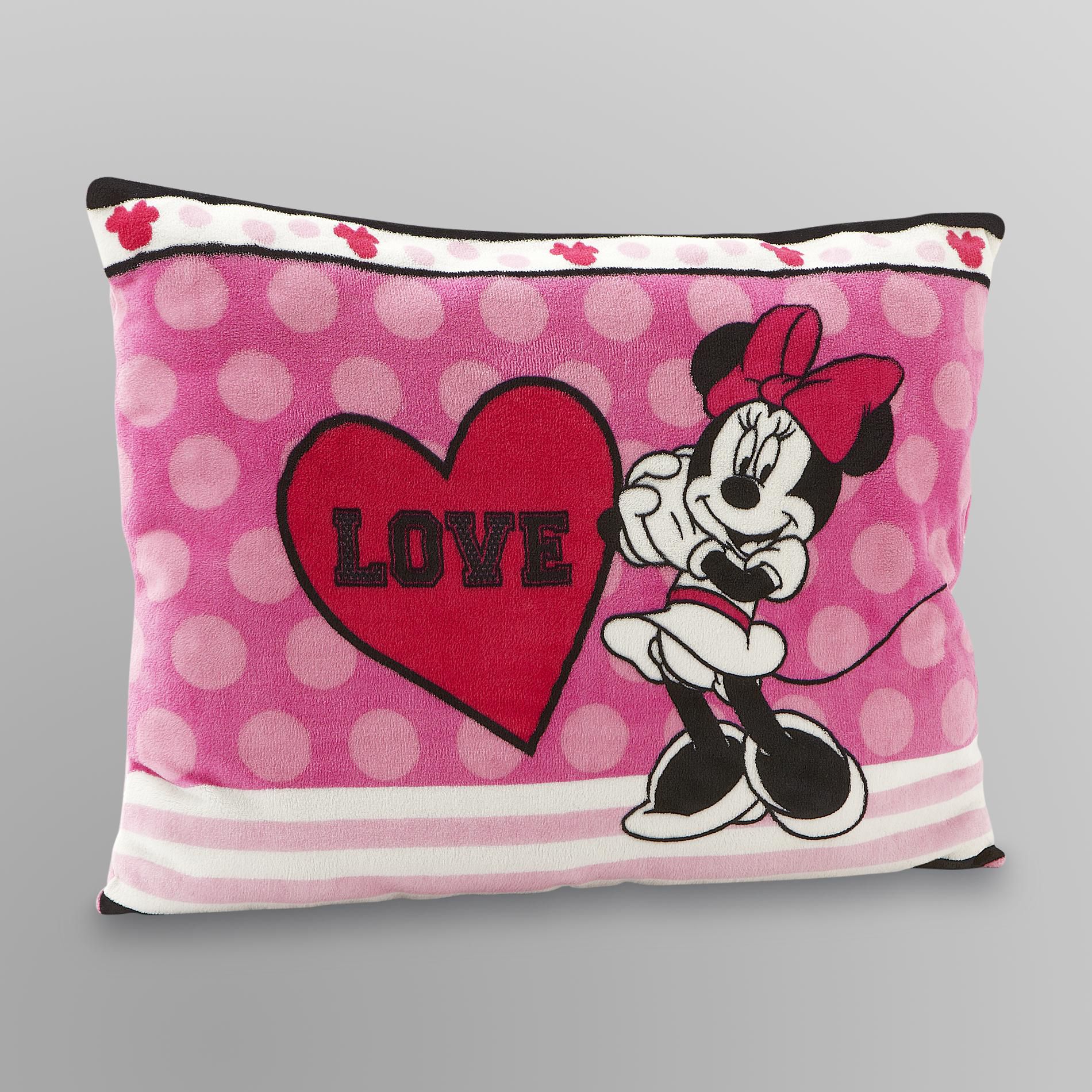 Disney Pink and Red Minnie Mouse Plush Pillow