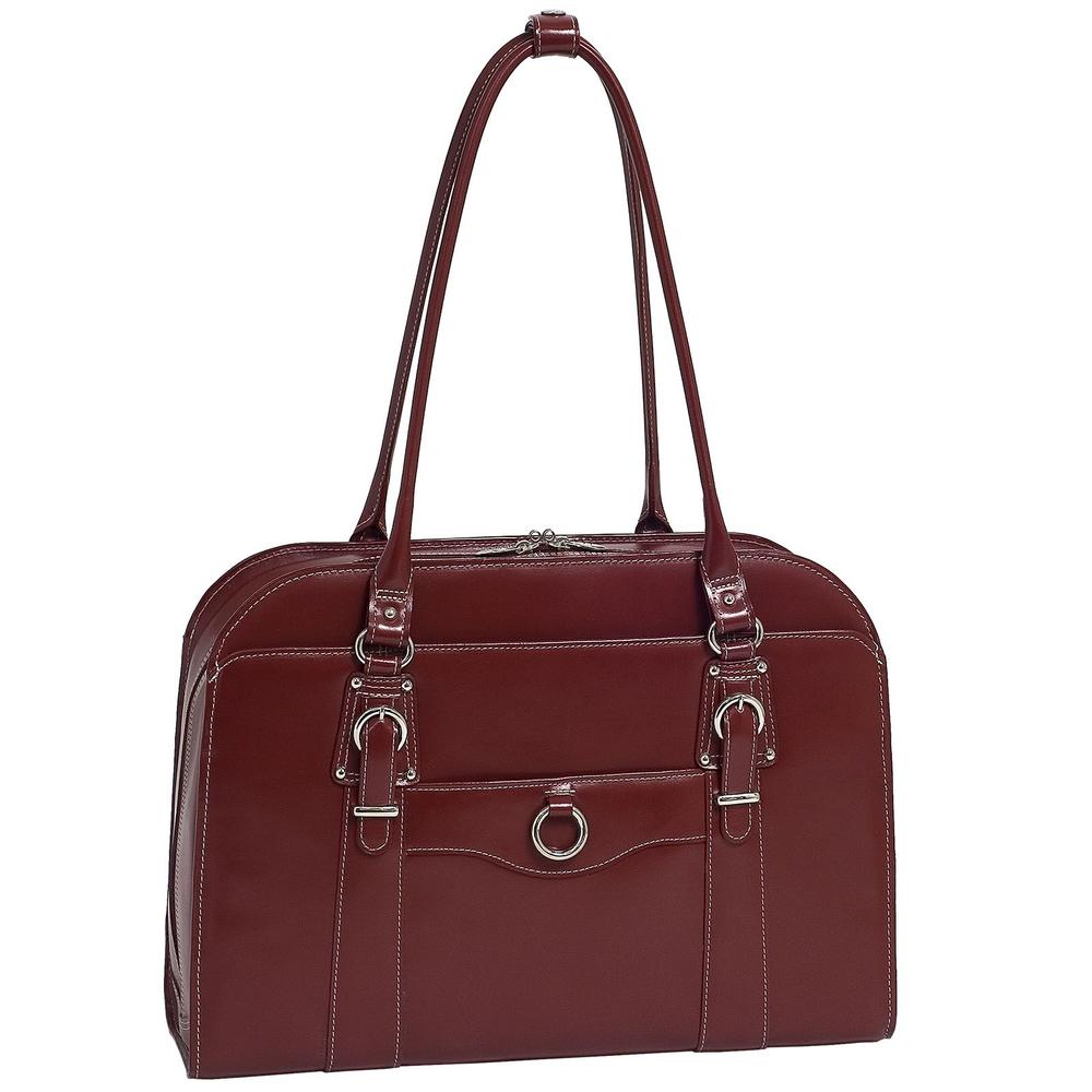 McKlein&reg; McKlein W Series, HILLSIDE, Genuine Cowhide Leather, Ladies' Laptop Briefcase, Red (96526)