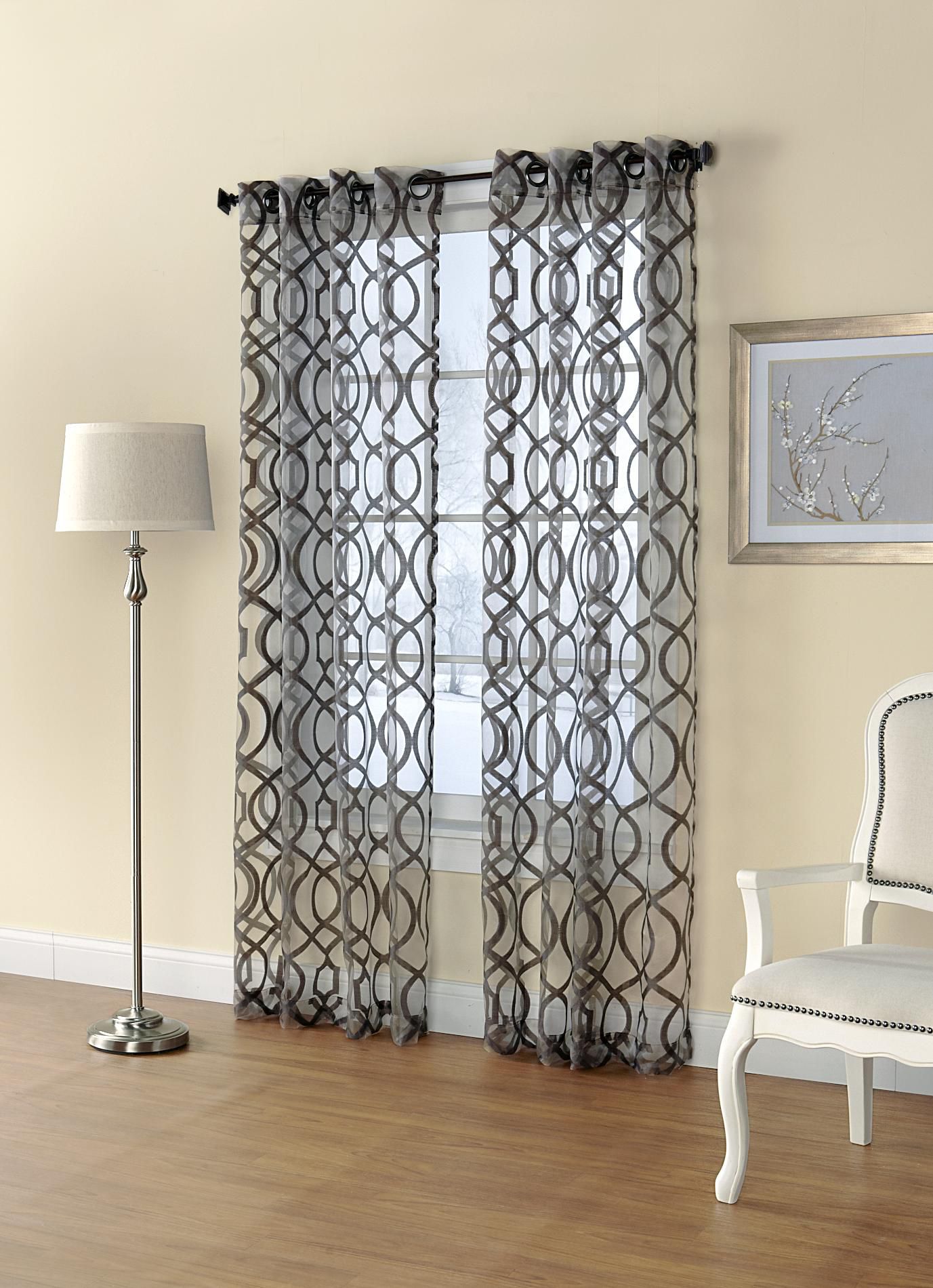 Regal Home Sheer Grommet-Top Single Curtain Panel