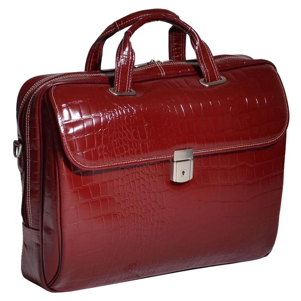 Siamod Servano 35536S Red Leather Small Ladies&#8217; Laptop Brief