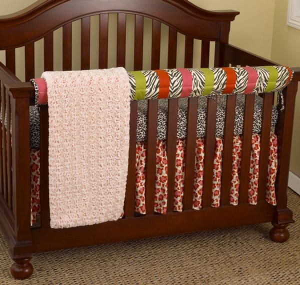 Cotton Tale Here Kitty Kitty Front Crib Rail Cover Up Set