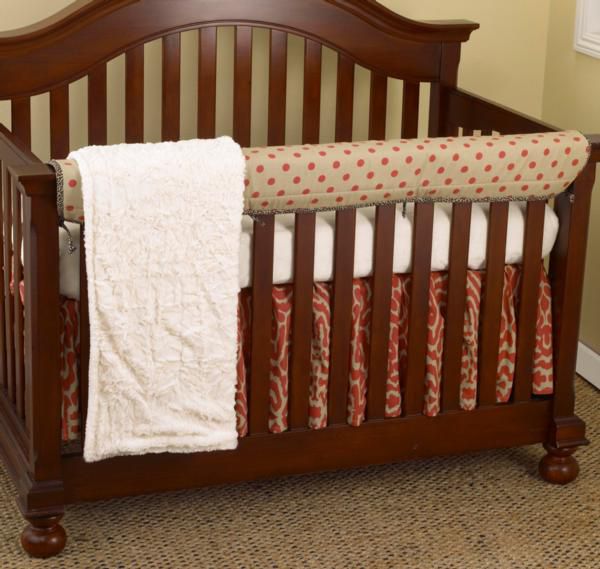 Cotton Tale Raspberry Front Crib Rail Cover Up Set