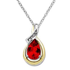Lab Created Ruby and Diamond Accent Pendant