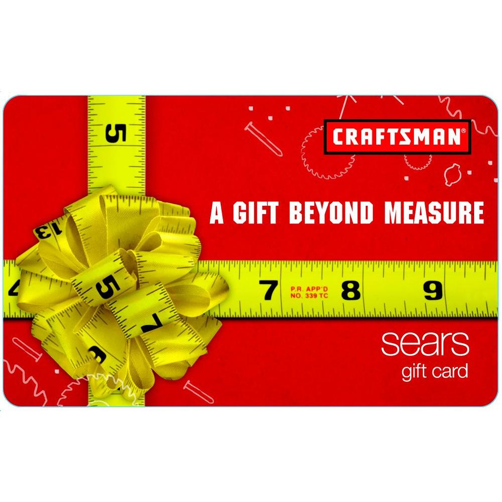 Sears  Craftsman Tape Measure Gift Card