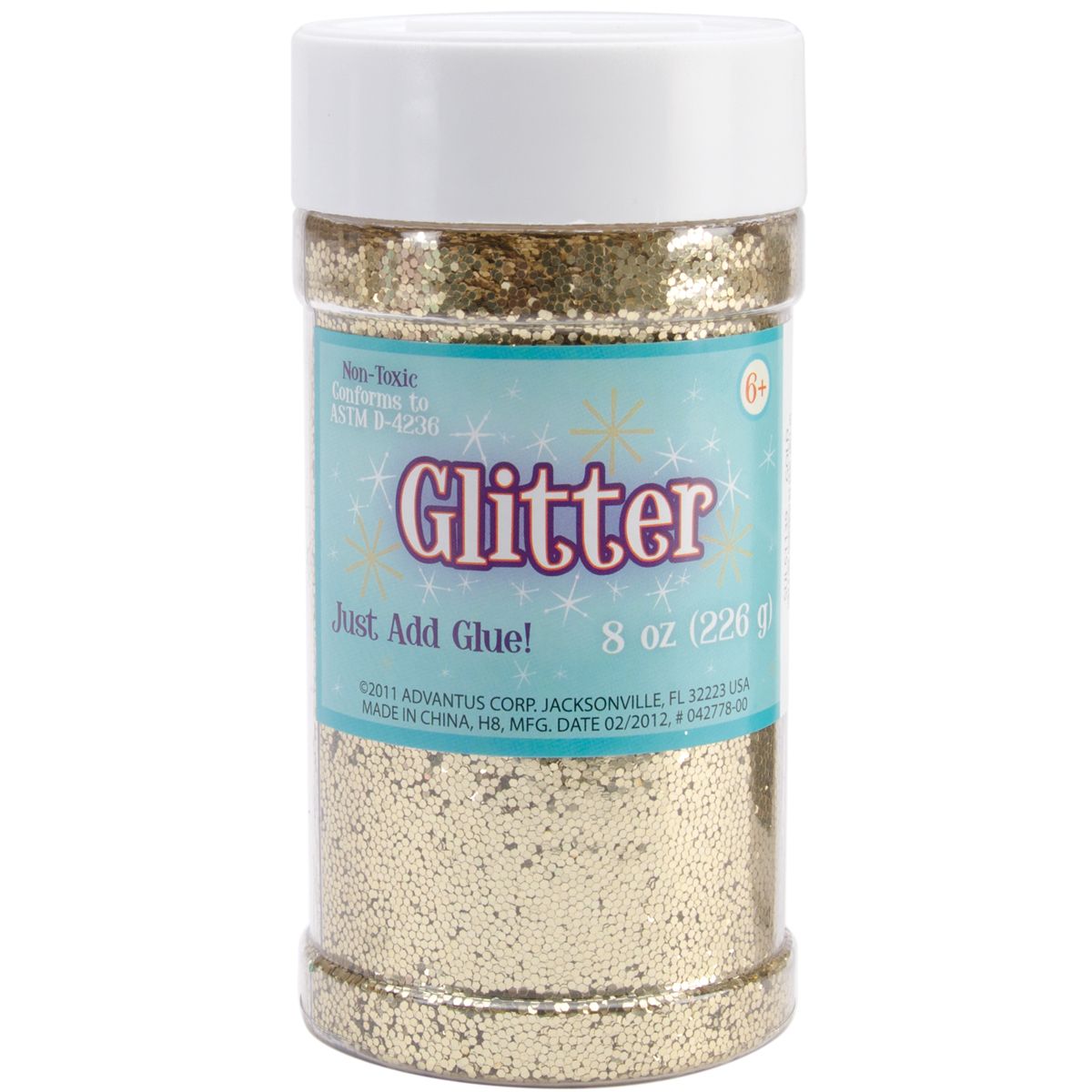 Glitter Shaker 8 Ounces Gold