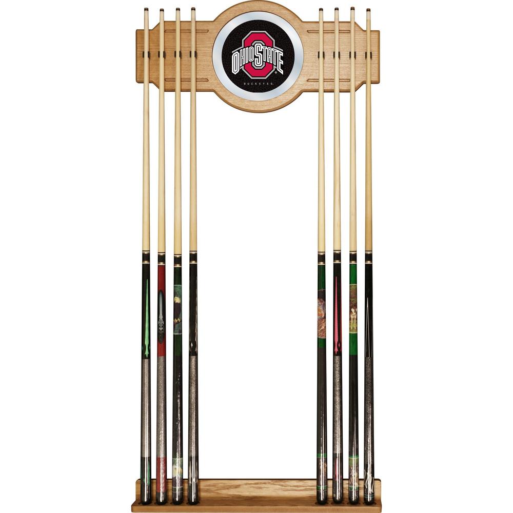 Trademark Global The Ohio State University Wood and Mirror Wall Cue Rack