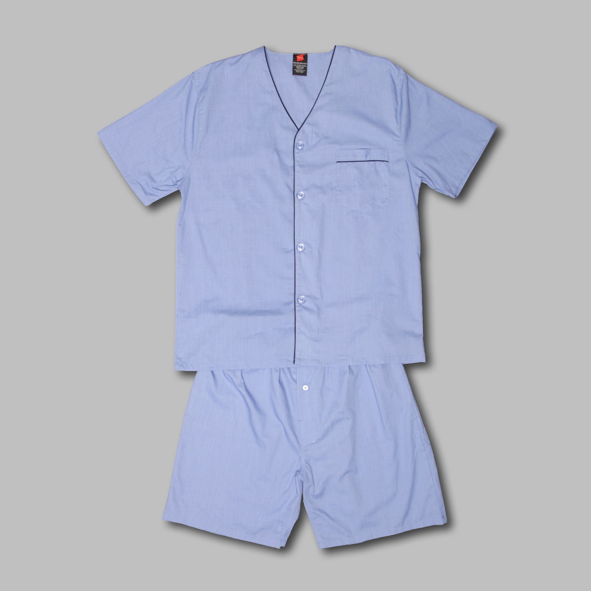 Hanes Men&#8217;s Pajamas Short Sleeve Woven 2-Piece