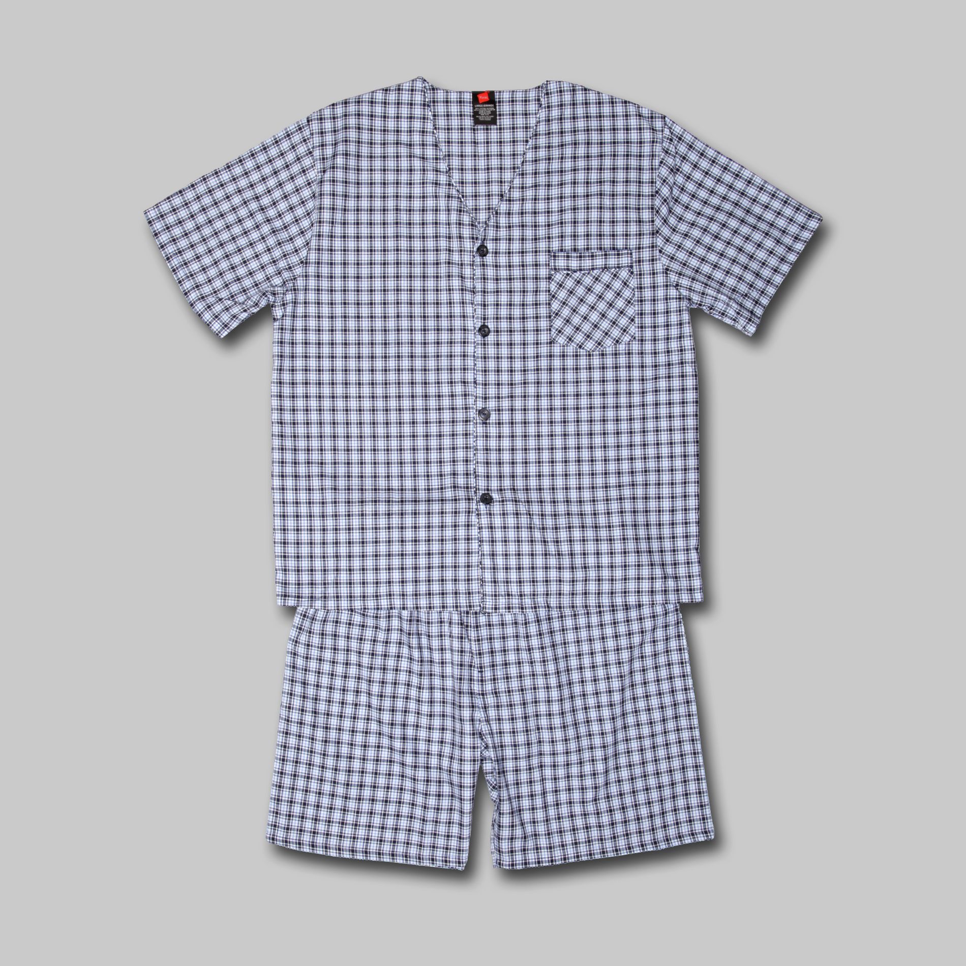 Hanes Men&#8217;s Pajamas Short Sleeve Woven 2-Piece