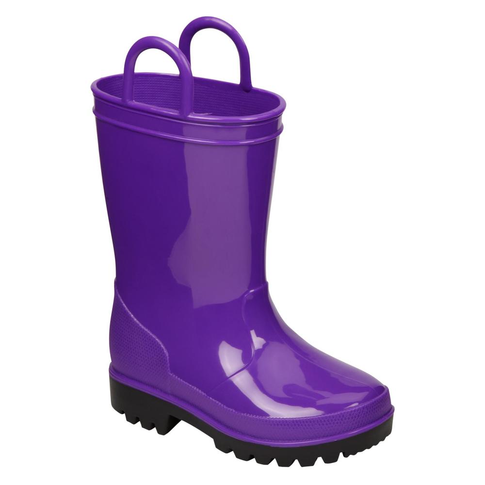 Intrigue Toddler Girl's Rain Boot Splash  - Purple