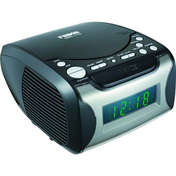Naxa 97076734M Digital Alarm Clock with Digital Tuning AM/FM Radio &amp; CD Player