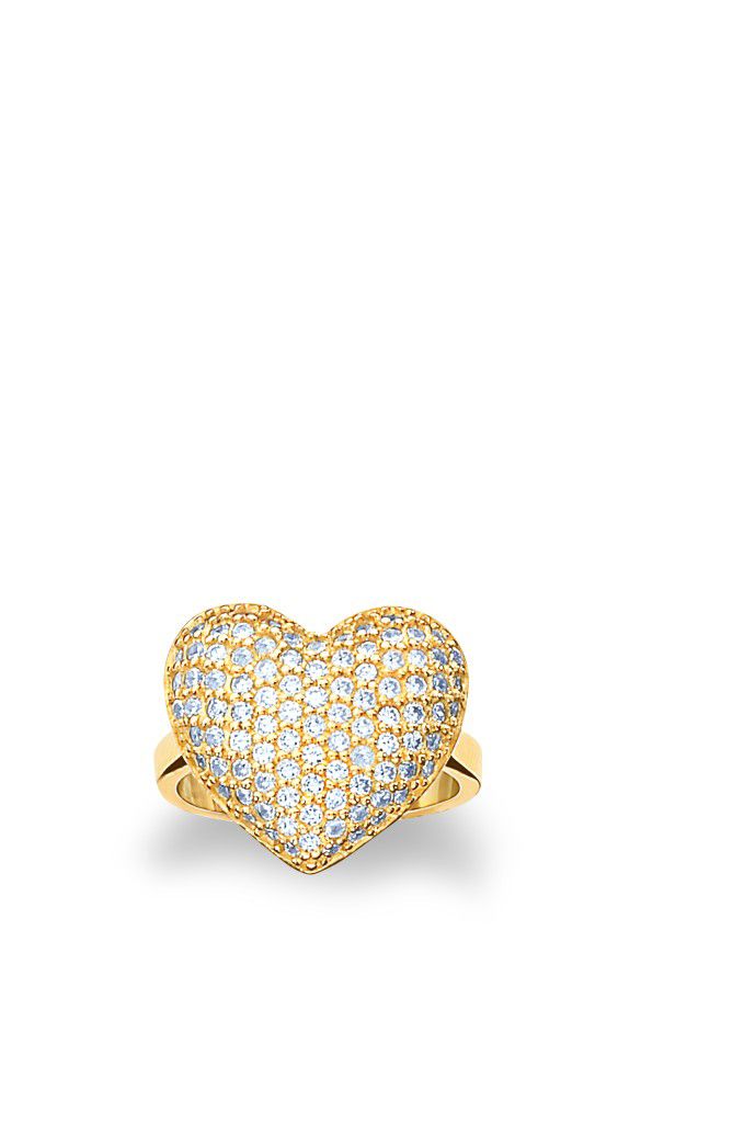 Sofia Vergara Ladies Yellow Gold Cubic Zironia Heart Ring Size 8 Only