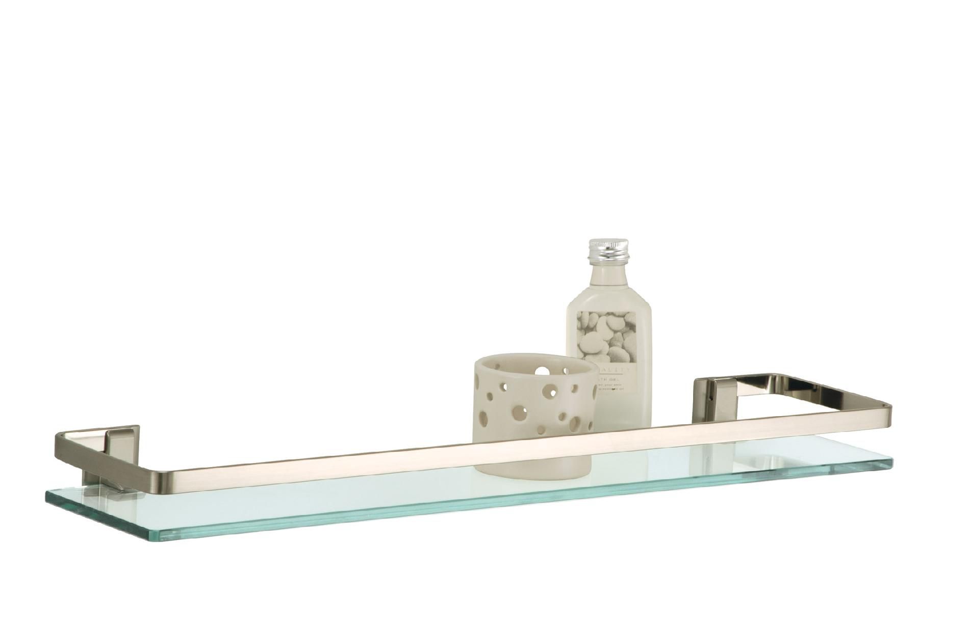 Neu Home Glass Shelf with Nickel finish and Rail