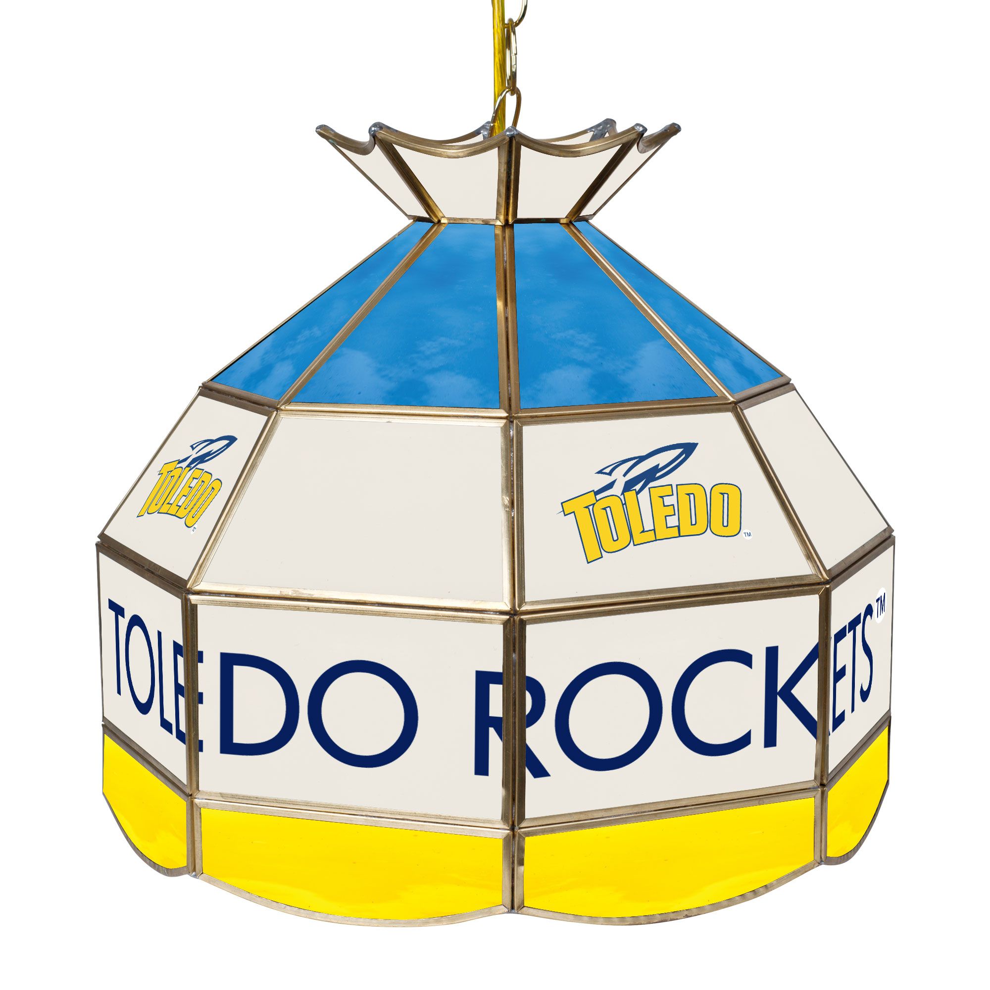 University of Toledo 16 inch Stained Glass Tiffany Style Lamp