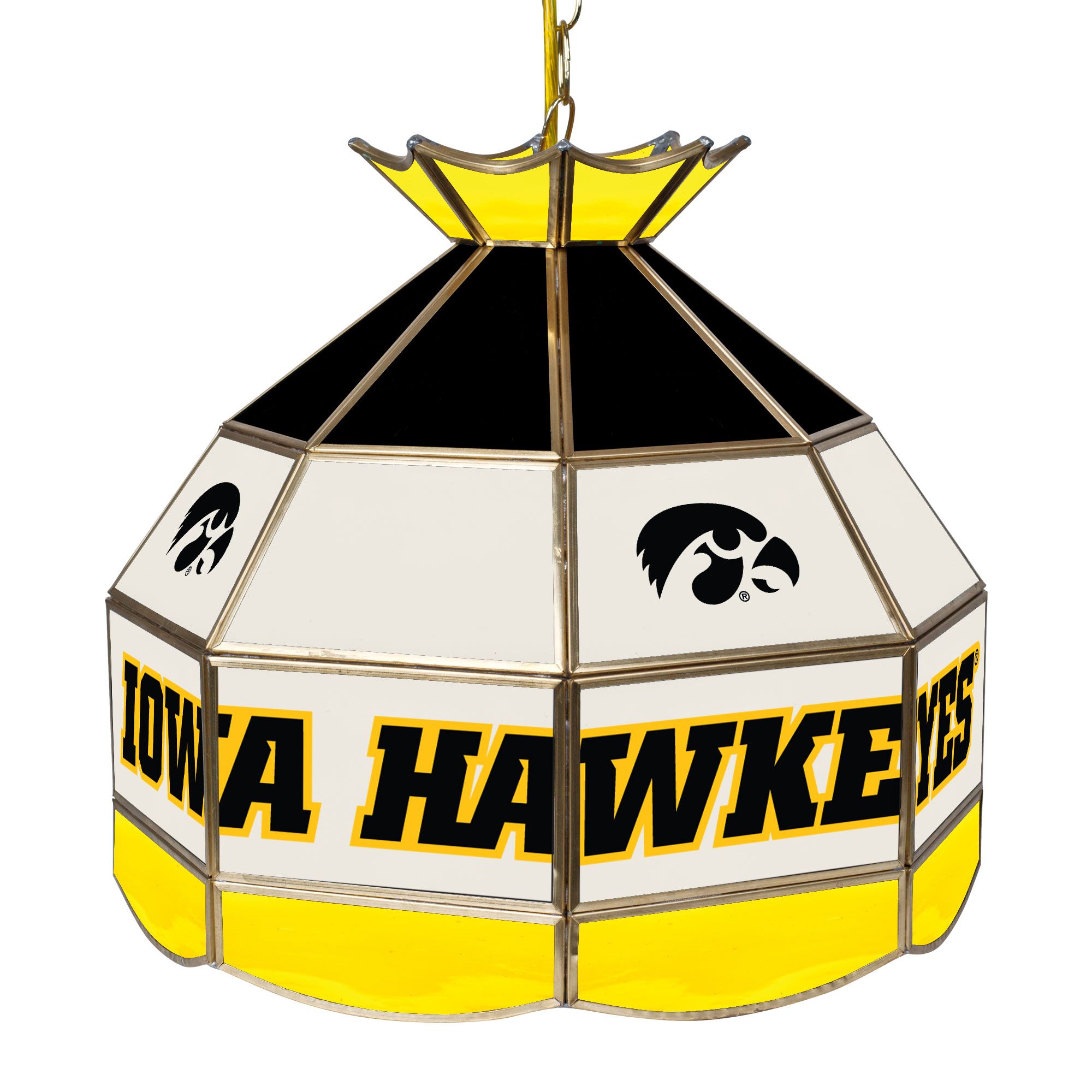 University of Iowa 16 inch Stained Glass Tiffany Style Lamp