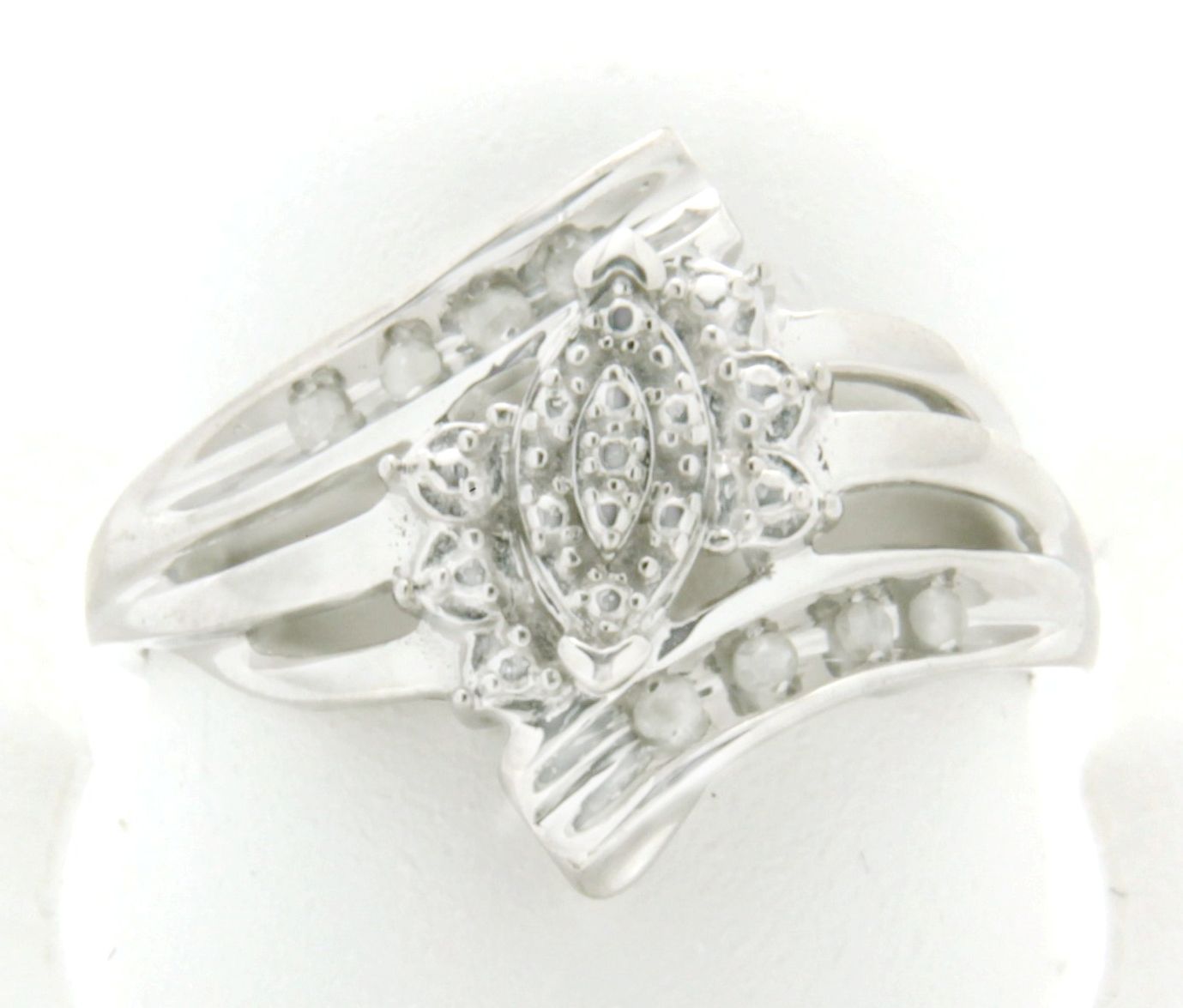 Sterling Silver Diamond Accent Marquise Ring