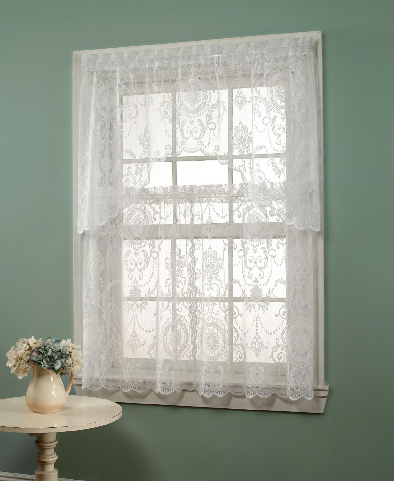 Essential Home Coraline Lace Window Tier Curtain