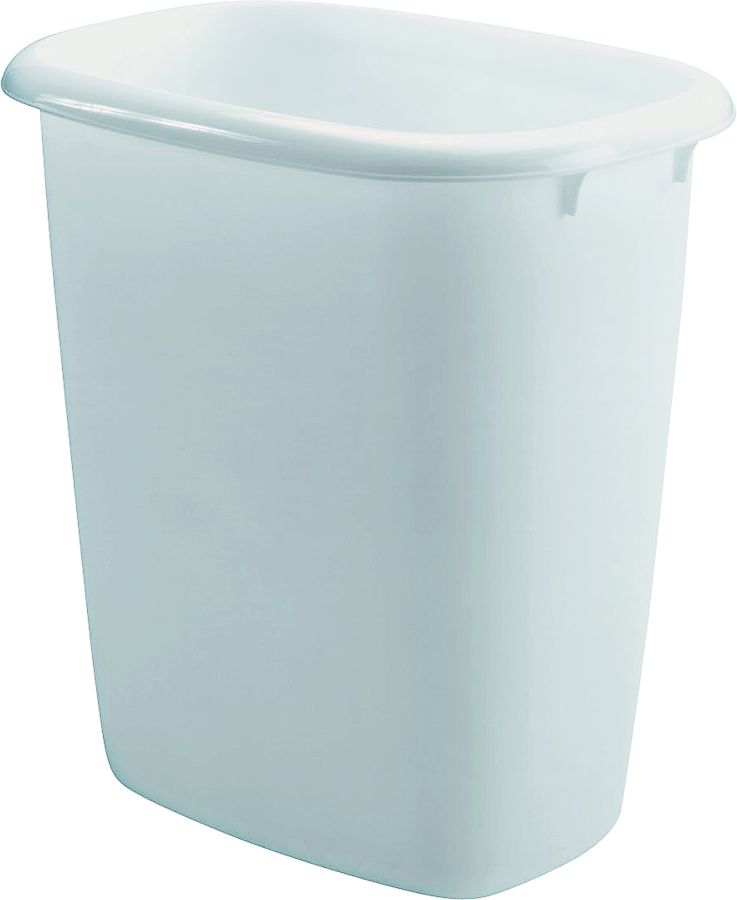 295800WHT Vanity Waste Basket in White, 14.4-Quart