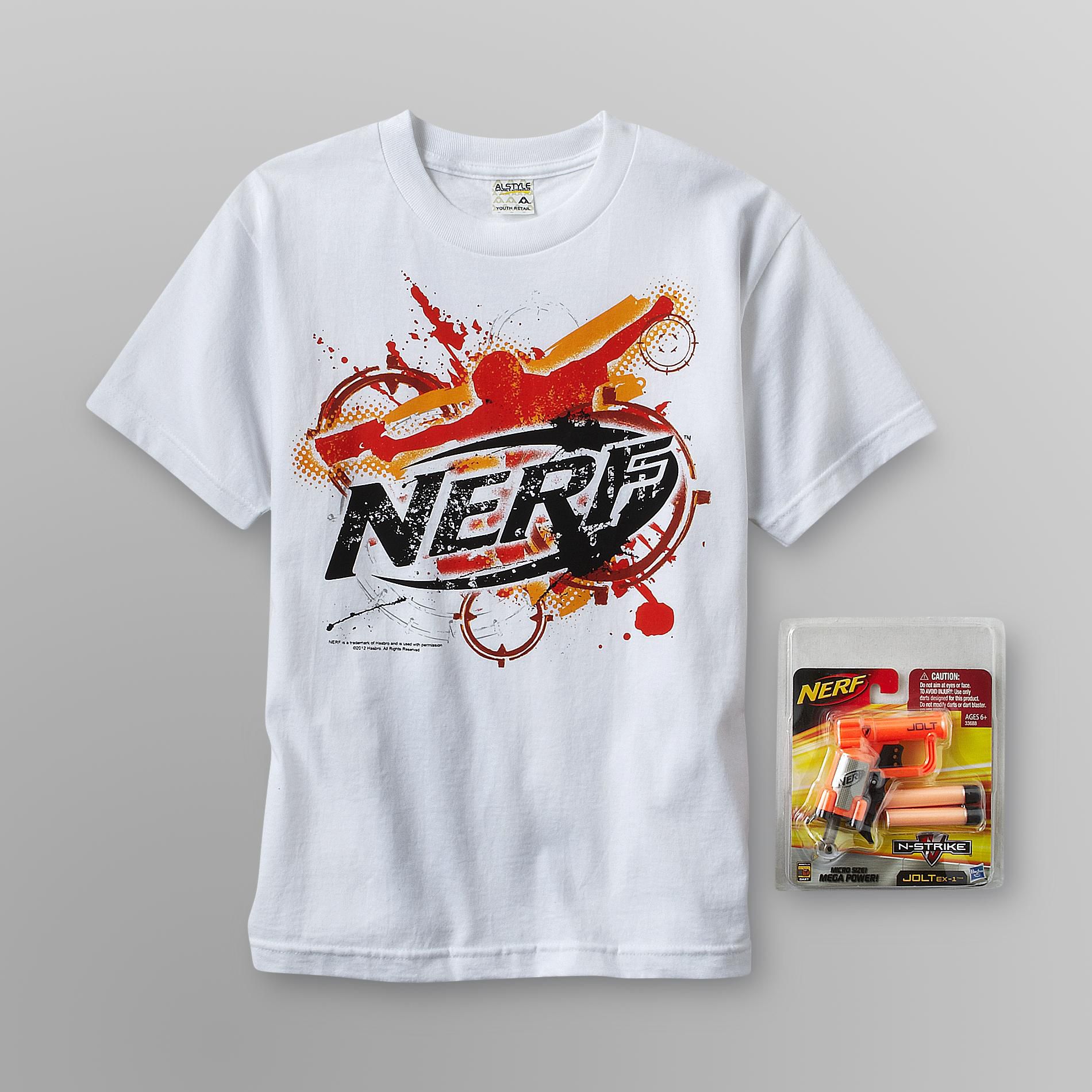 Nerf Boy's Graphic T-Shirt & Toy Dart Gun